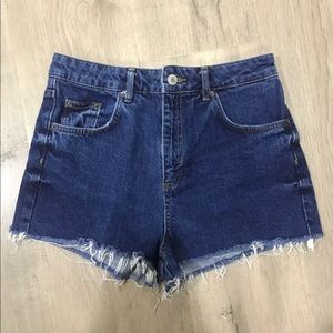 Topshop high waisted denim shorts